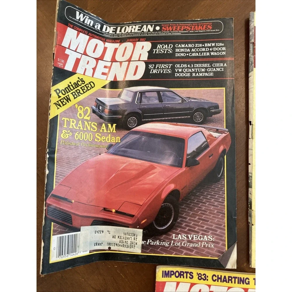 Motor Trend Magazine lot (3) vintage 1982